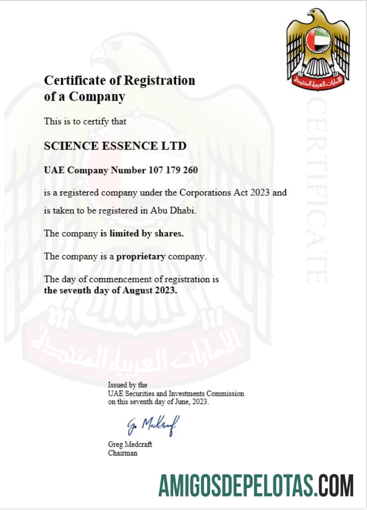 Certificado de registro comercial dos Emirados Árabes Unidos para download, modelo Word e PDF